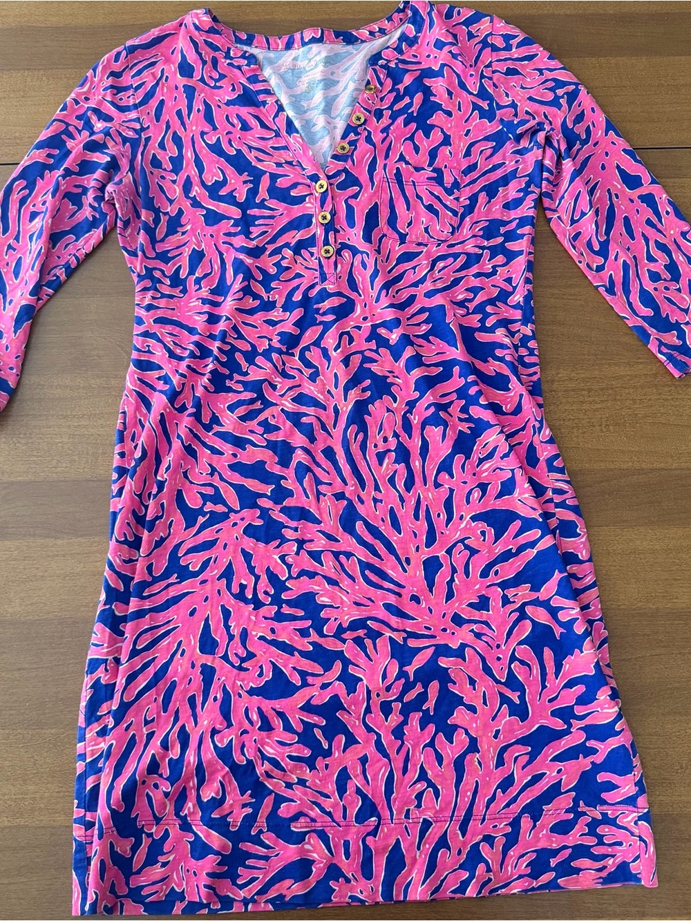 Lilly Pulitzer Alessia T-shirt Dress Pink & Purple Coral Reef sz XS